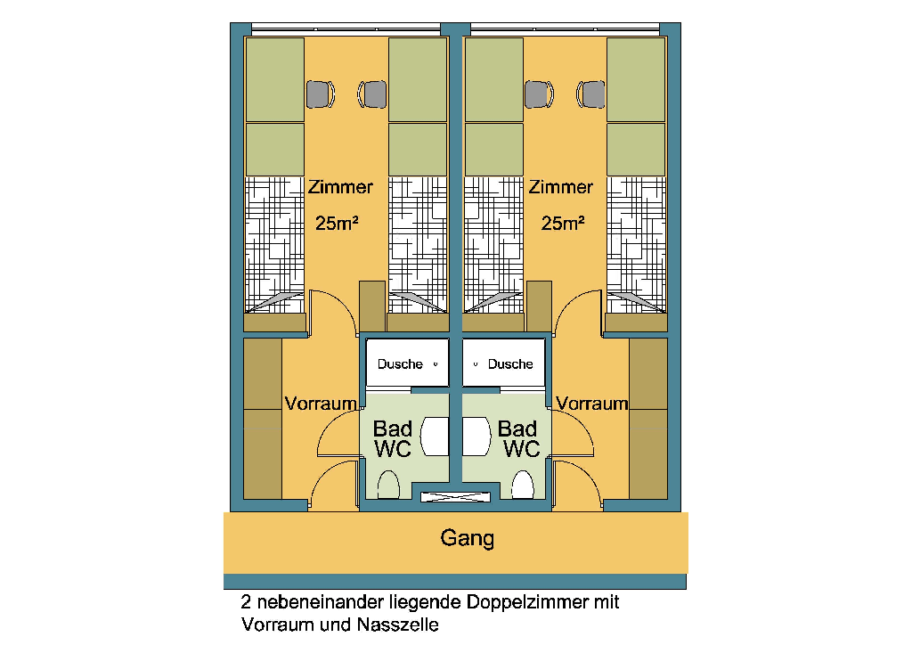 Plan-Doppelzimmer